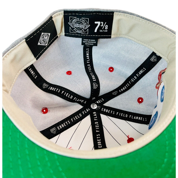 Negro League Fitted Hat 7 3/8 Kansas City Monarchs Ebbets Field Flannel Baseball - Picture 2 of 11